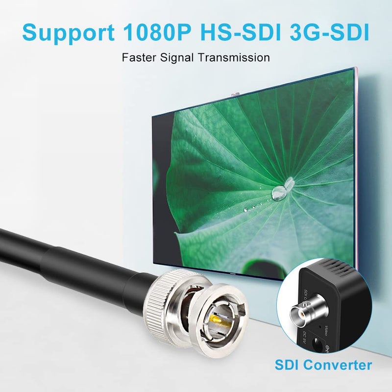 XRDS -RF SDI Cables 50FT, HD-SDI Cable 75 Ohm BNC Male to BNC Male Video Coaxial Cable for Video Surveillance Camera CCTV System - Image 4
